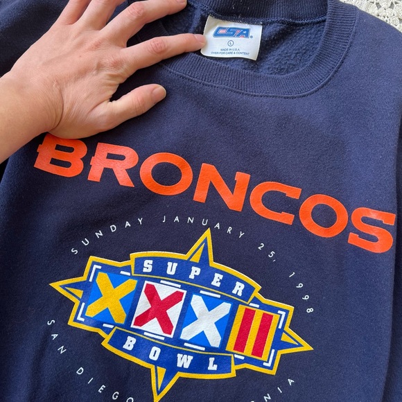 Broncos 1998 Super Bowl Crew Neck Sweatshirt Lrg - Picture 4 of 5